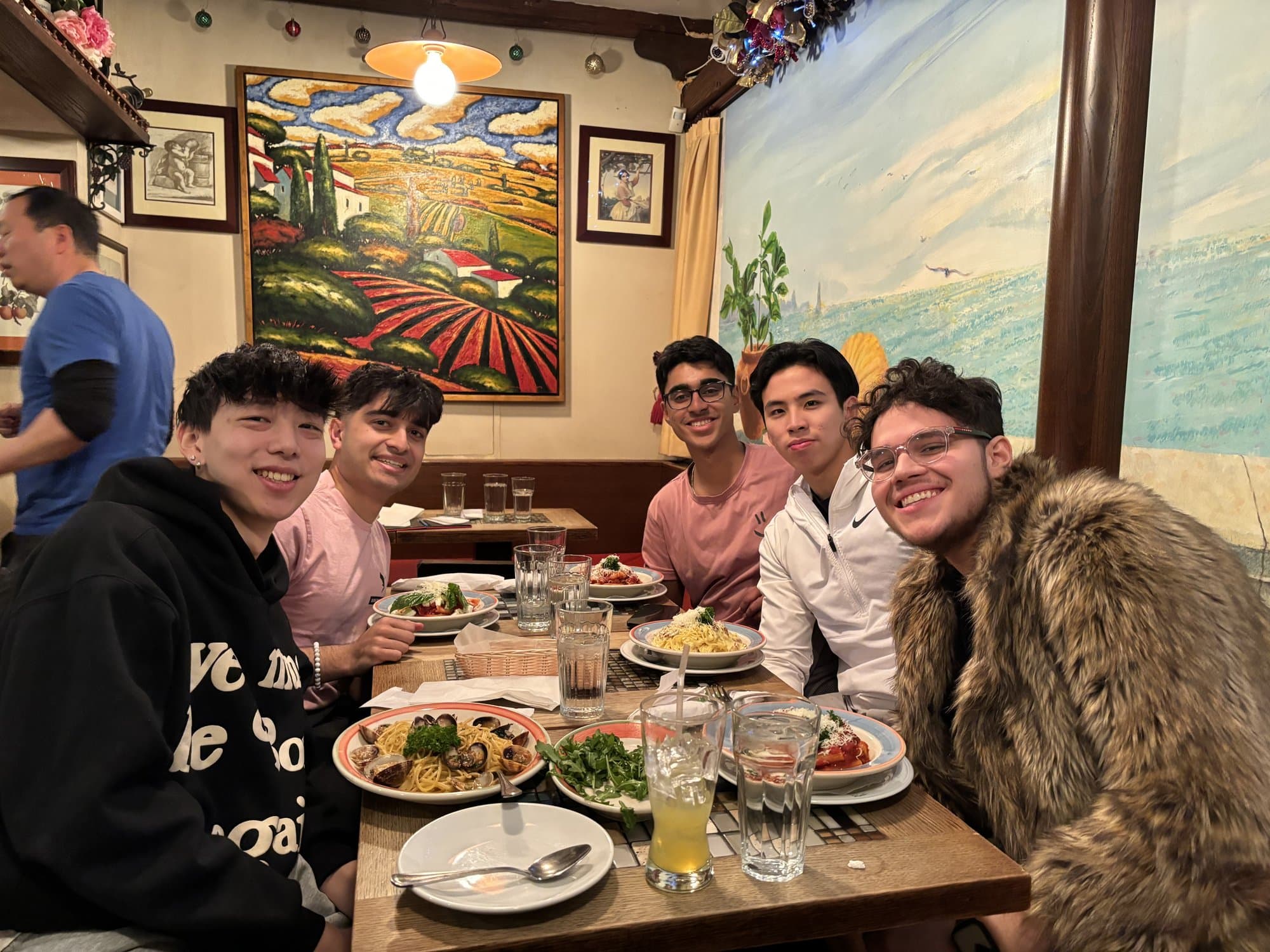 Brothers at dinner