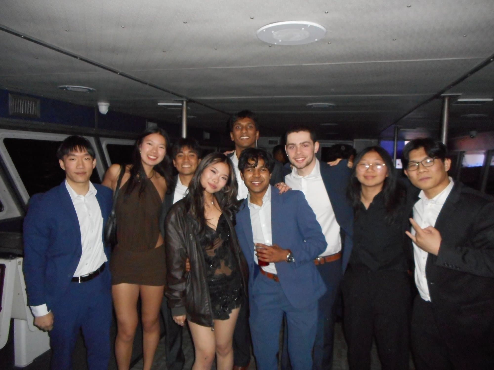 Brothers and friends on the boat at formal