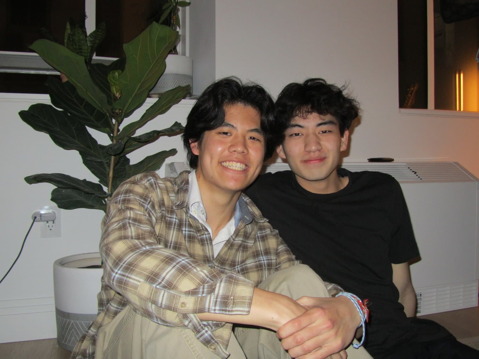 Two brothers at home