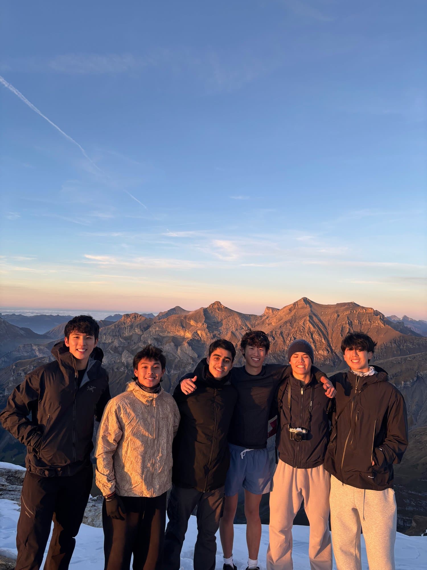 Brothers at the summit on a sunrise hike